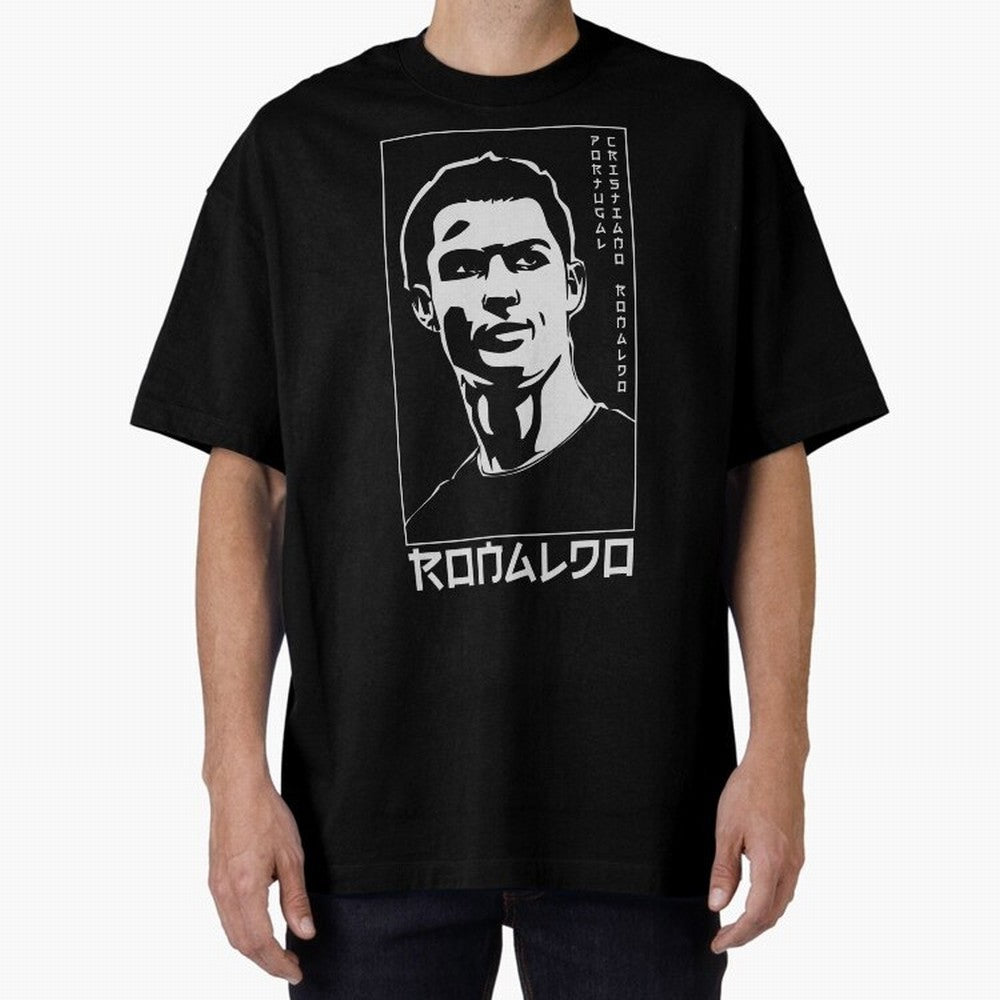 Ronaldo Japanese Style Portrait art illustration Oversized T-Shirt Show Support during FIFA World Cup 2026 Spirit, Filled with Portugal, Messi, Football Passion, Legendary Performances, Festival Vibes and Supporter Community; Great for Watch