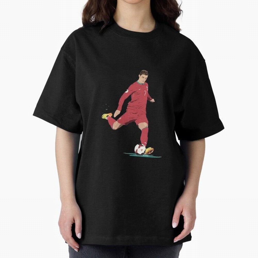 Cristiano ronaldo portugal 2022 Oversized T-Shirt Follow the Road to Global Football Passion for FIFA World Cup 2026 USA Canada Mexico, Built around CR7 and Messi, Brazil, Retro Football Energy, Iconic Rivalries, Trophy Chase Drama and Stadium