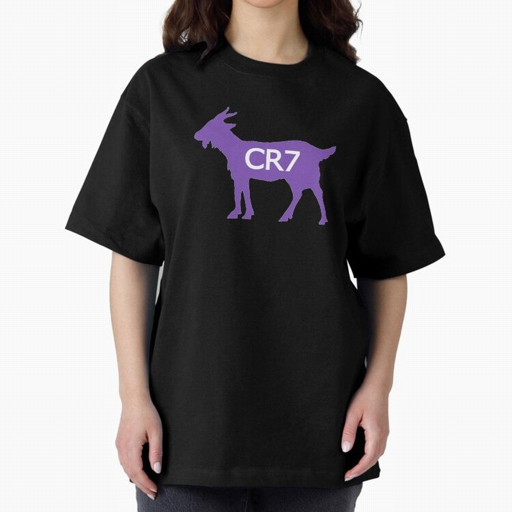 CR7 GOAT Purple Oversized T-Shirt Build FIFA World Cup 2026 Group Stage for Fans of Cristiano Ronaldo and England and Germany, Bringing Vintage Soccer Flavor, Modern Football Stars, National Flags and Final Night Emotion; Built for Supporters
