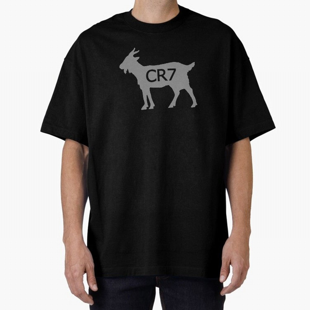 CR7 GOAT Grey 2 Oversized T-Shirt Make Every Kick Count in Match Day Hype around FIFA World Cup 2026 USA Canada Mexico, Haaland, Germany, Fan Favorite Moments, National Team Passion, Big Match Drama and Soccer History; Great for Supporters Who Love