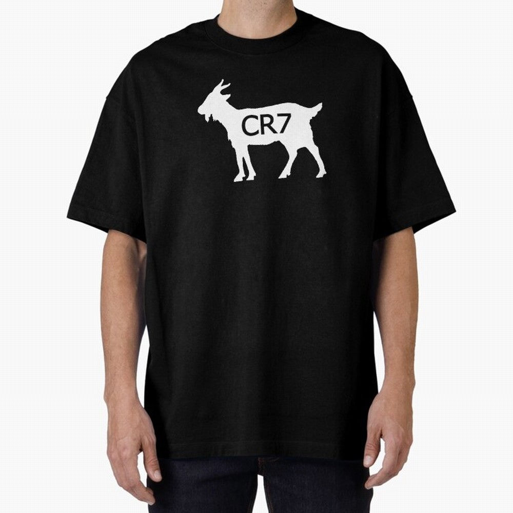 CR7 GOAT Oversized T-Shirt Bring Bold Fan Energy to Global Football Passion for FIFA World Cup 2026, Highlighting CR7 and Messi, France and Portugal, Supporter Pride, Iconic Celebrations, Legendary Names and Global Match Day Energy; Perfect for