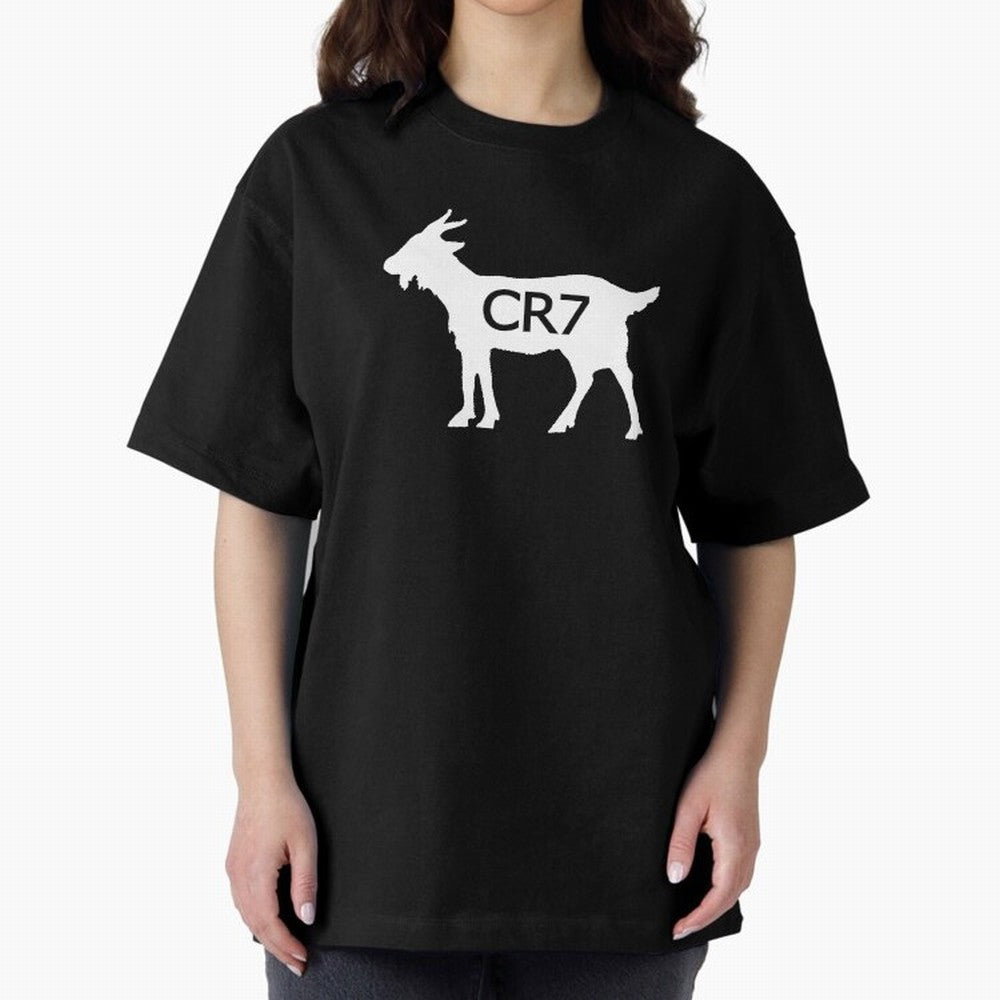CR7 GOAT Oversized T-Shirt Bring Bold Fan Energy to Global Football Passion for FIFA World Cup 2026, Highlighting CR7 and Messi, France and Portugal, Supporter Pride, Iconic Celebrations, Legendary Names and Global Match Day Energy; Perfect for