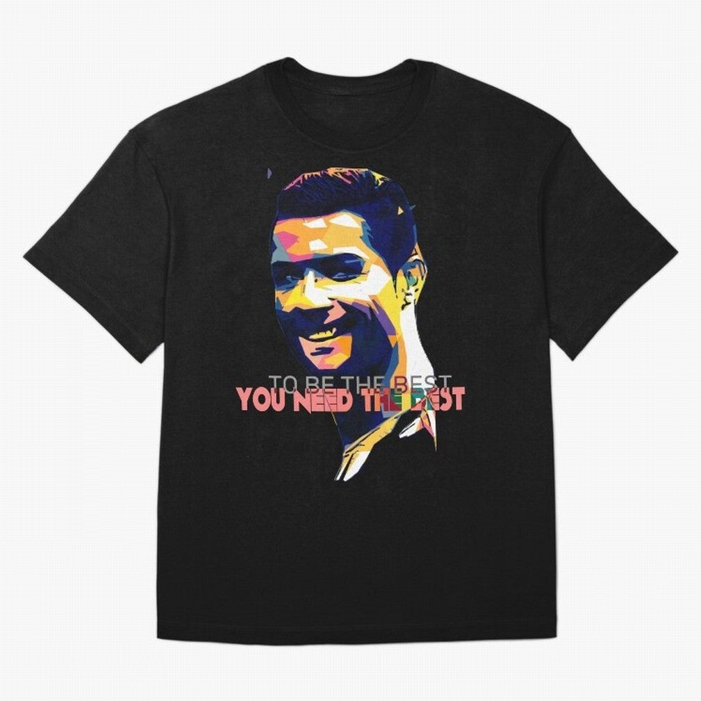Cristiano Ronaldo To be the best, you need the best Quote Pop art Oversized T-Shirt Share the Excitement of Global Football Passion for FIFA World Cup 2026, Celebrating Neymar, Spain, Vintage Soccer Flavor, Modern Football Stars, National Flags and