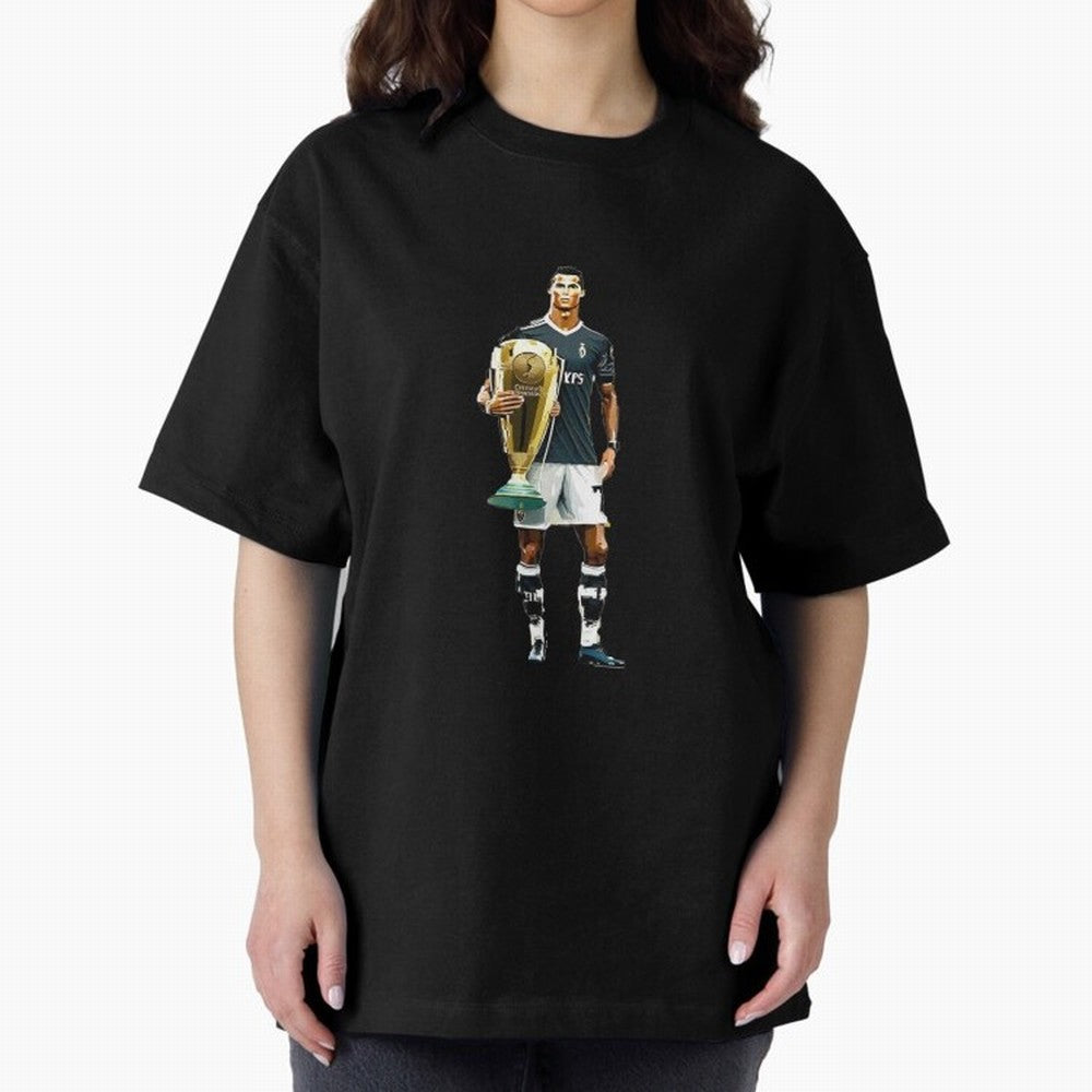 Cristiano Ronaldo CR7 Game Time Pixel Artwork Futbol Soccer Oversized T-Shirt Bring a Champion Mindset to FIFA World Cup 2026 Built around Haaland, Germany Energy, Championship Spirit, Famous Goals, Roaring Crowds and International Football Unity;