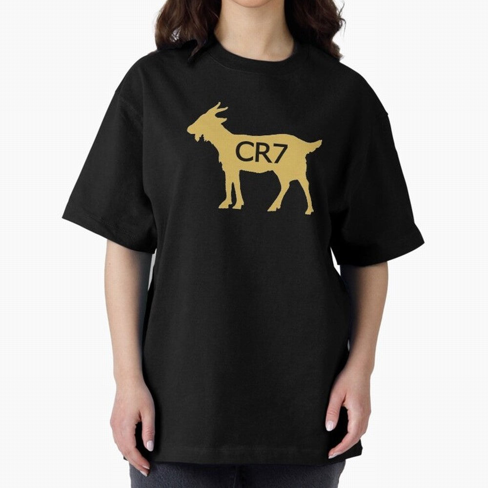 CR7 GOAT Gold Oversized T-Shirt Share FIFA World Cup 2026 Group Stage Built around Cristiano Ronaldo, Haaland and CR7, England and Germany Energy, Worldwide Fan Energy, Dramatic Goals, Stadium Lights and Championship Celebrations; Perfect for Fans,