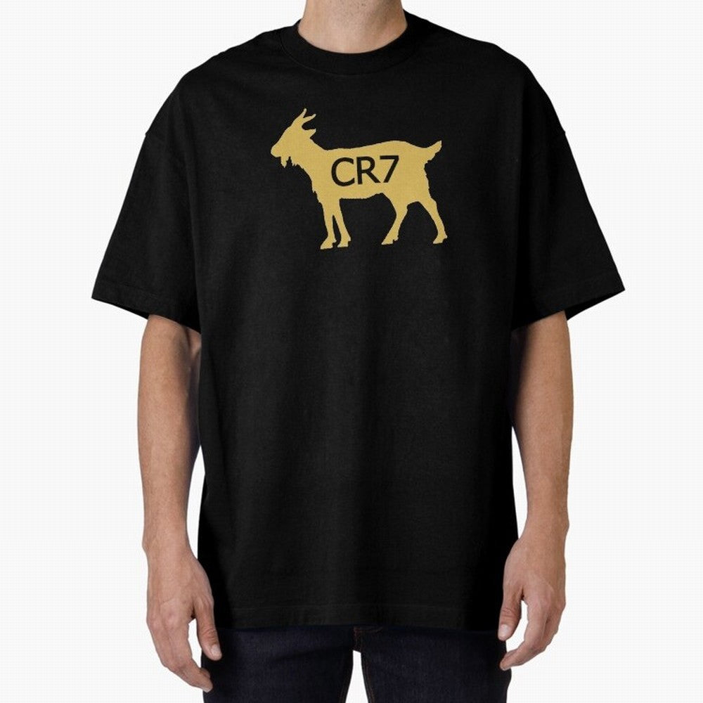 CR7 GOAT Gold Oversized T-Shirt Share FIFA World Cup 2026 Group Stage Built around Cristiano Ronaldo, Haaland and CR7, England and Germany Energy, Worldwide Fan Energy, Dramatic Goals, Stadium Lights and Championship Celebrations; Perfect for Fans,