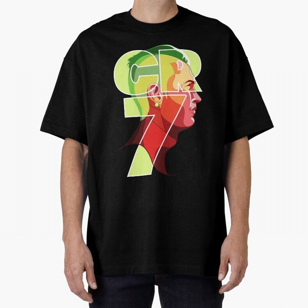 CR7 Football Legend ¨C Cristiano Ronaldo Inspired Design for True Fans Oversized T-Shirt Support Global Football Passion for FIFA World Cup 2026 Group Stage, Highlighting Messi, Neymar and Mbappe, Argentina, Match Day Excitement, Supporter Culture,