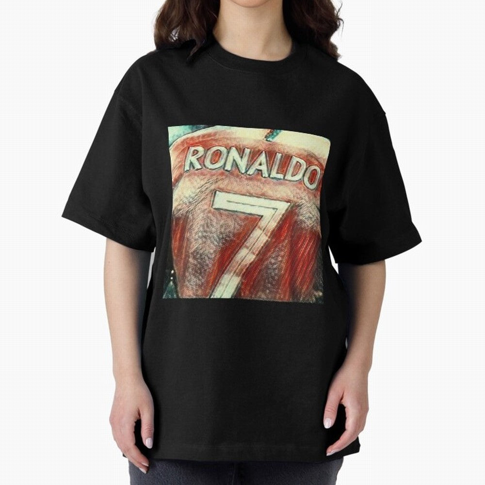 CR7 Oversized T-Shirt Celebrate Classic Football Spirit in FIFA World Cup 2026 USA Canada Mexico for Fans of Haaland and England, Bringing Football Festival Excitement, Trophy Ambitions, Country Rivalries and Star Player Buzz; Great for Watch