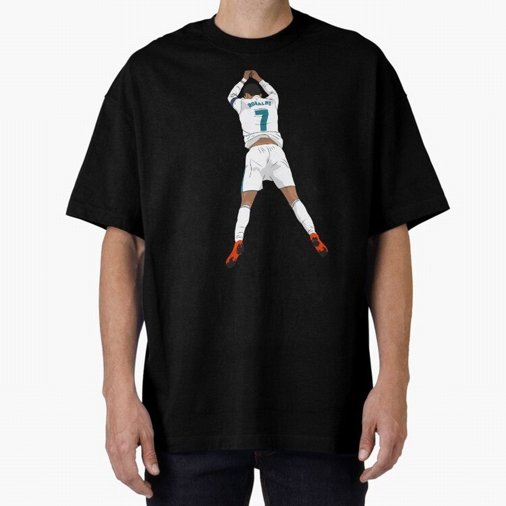 Cristiano Ronaldo Iconic Celebration Oversized T-Shirt Celebrate the Road through FIFA World Cup 2026 USA Canada Mexico Capturing Cristiano Ronaldo, Haaland and CR7, Argentina and Brazil Energy, Football Festival Excitement, Trophy Ambitions,