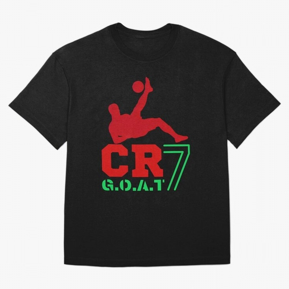 CR7 G.O.A.T Oversized T-Shirt Carry the Colors and Pride of Match Day Hype around FIFA World Cup 2026, Neymar, Argentina and Brazil, Championship Spirit, Famous Goals, Roaring Crowds and International Football Unity; Made for Die Hard Supporters,