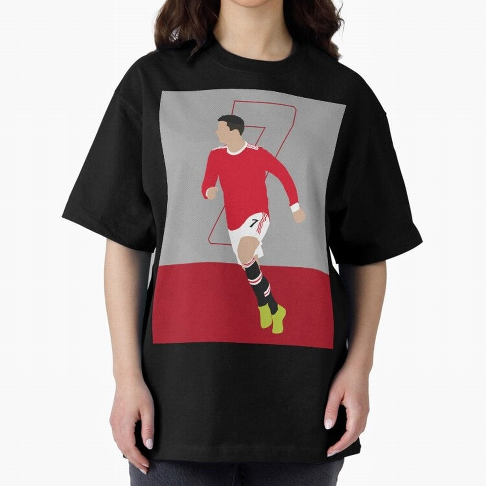 Cristiano Ronaldo 2021/22 Illustration Oversized T-Shirt Relive Legendary Nights from FIFA World Cup 2026 USA Canada Mexico Highlighting Haaland and Mbappe, Spain and Netherlands Energy, Football Passion, Legendary Performances, Festival Vibes and