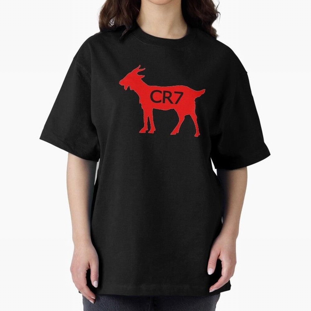 CR7 GOAT Red Oversized T-Shirt Show Your Stadium Side during the FIFA World Cup 2026 Group Stage Journey through Cristiano Ronaldo, Haaland and CR7 Highlights, Portugal, Spain and Germany Pride, Vintage Soccer Flavor, Modern Football Stars,
