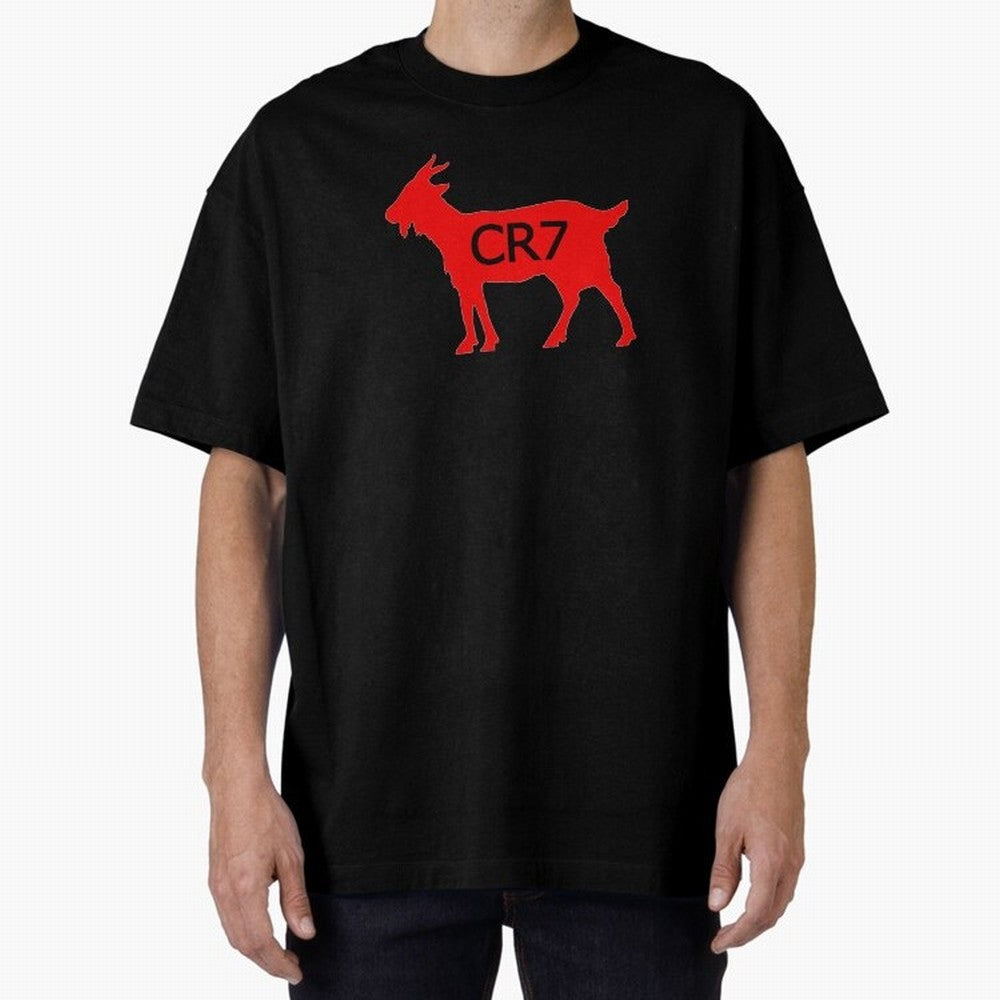 CR7 GOAT Red Oversized T-Shirt Show Your Stadium Side during the FIFA World Cup 2026 Group Stage Journey through Cristiano Ronaldo, Haaland and CR7 Highlights, Portugal, Spain and Germany Pride, Vintage Soccer Flavor, Modern Football Stars,