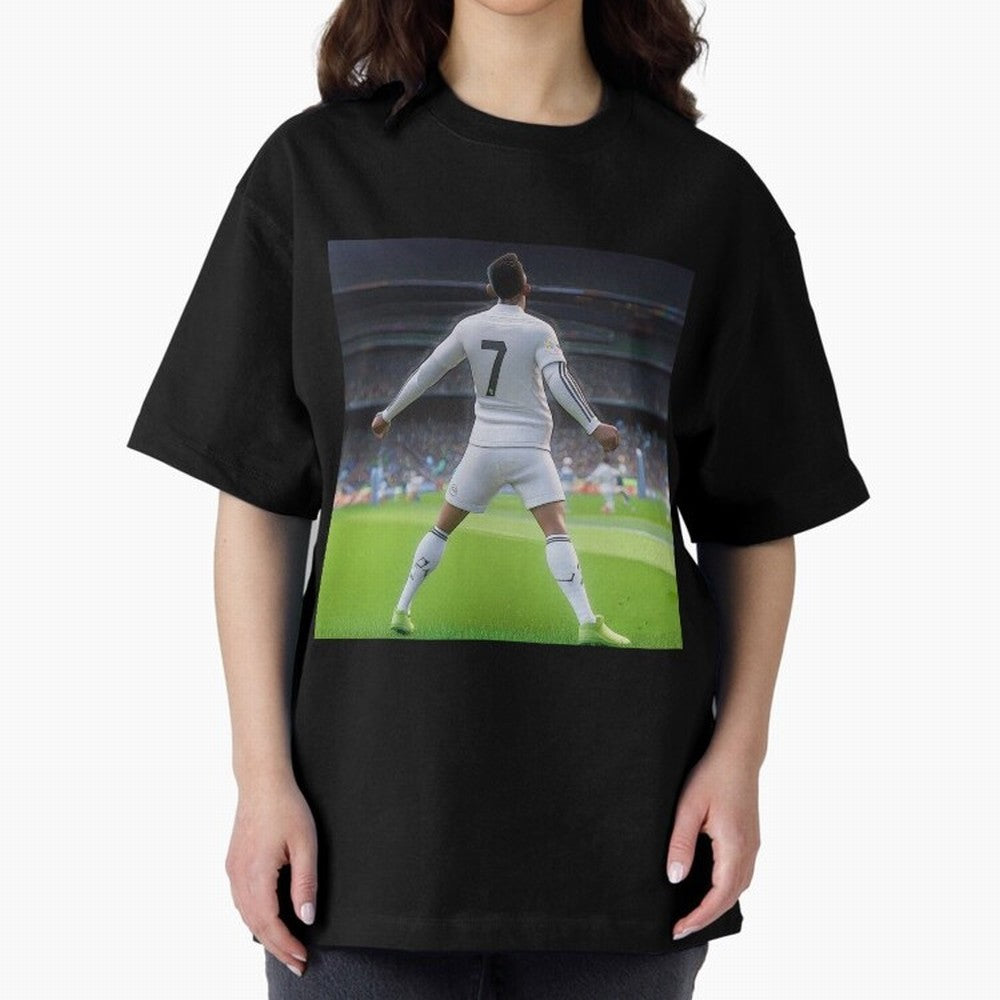 Ronaldo caricature Oversized T-Shirt Cheer for Match Day Hype around FIFA World Cup 2026, Haaland and Mbappe, Argentina and Brazil, Game Day Rituals, Football Legends, Country Pride and the Road to the Final; Perfect for People Who Love Argentina,