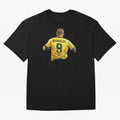 Brazilian Football Legend No.9 Vintage Streetwear Design Oversized T-Shirt Carry the Colors and Pride of the FIFA World Cup 2026 Journey through Neymar Highlights, Portugal, Spain and Germany Pride, Football Passion, Legendary Performances,