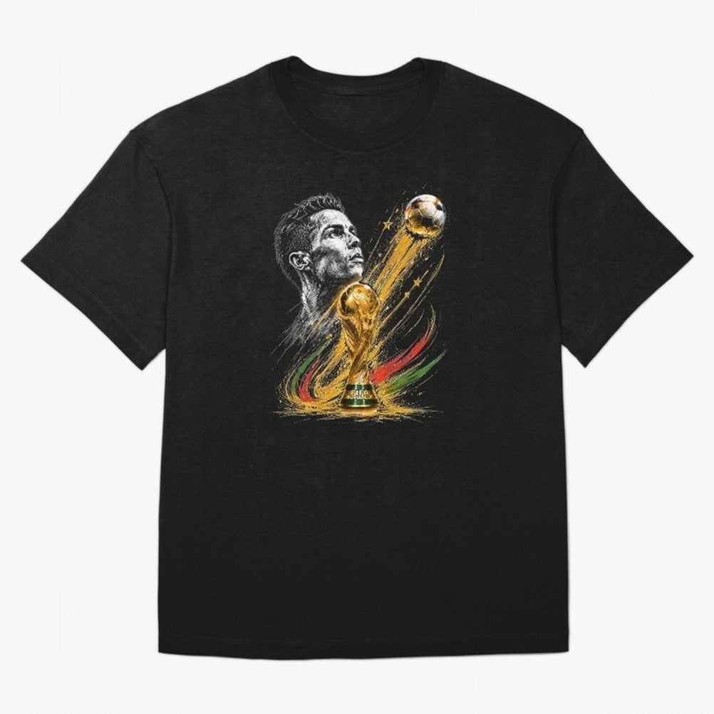 Ronaldo with World Cup Oversized T-Shirt Keep the Match Day Mood of FIFA World Cup 2026 Group Stage Spirit, Celebrating England and Germany, Messi, Neymar and Mbappe, Supporter Pride, Iconic Celebrations, Legendary Names and Global Match Day