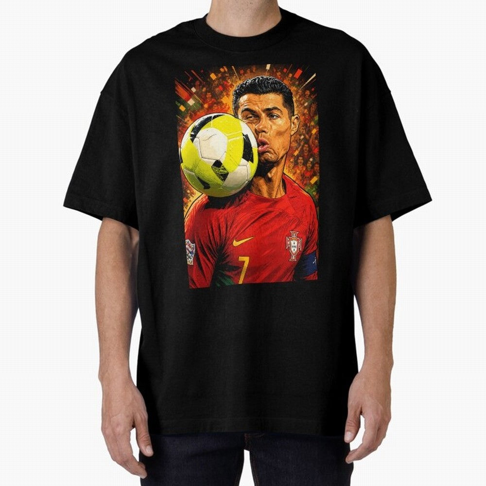 Legendary shot Oversized T-Shirt Bring Match Day Fire to the FIFA World Cup 2026 Journey through Cristiano Ronaldo, Haaland and CR7 Highlights, Portugal Pride, Stadium Chants, National Pride, Trophy Dreams and Unforgettable Football Memories;