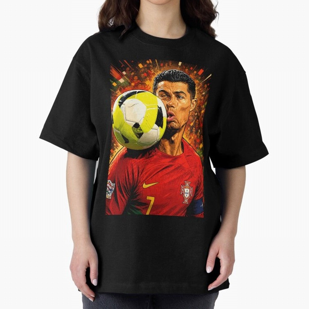 Legendary shot Oversized T-Shirt Bring Match Day Fire to the FIFA World Cup 2026 Journey through Cristiano Ronaldo, Haaland and CR7 Highlights, Portugal Pride, Stadium Chants, National Pride, Trophy Dreams and Unforgettable Football Memories;
