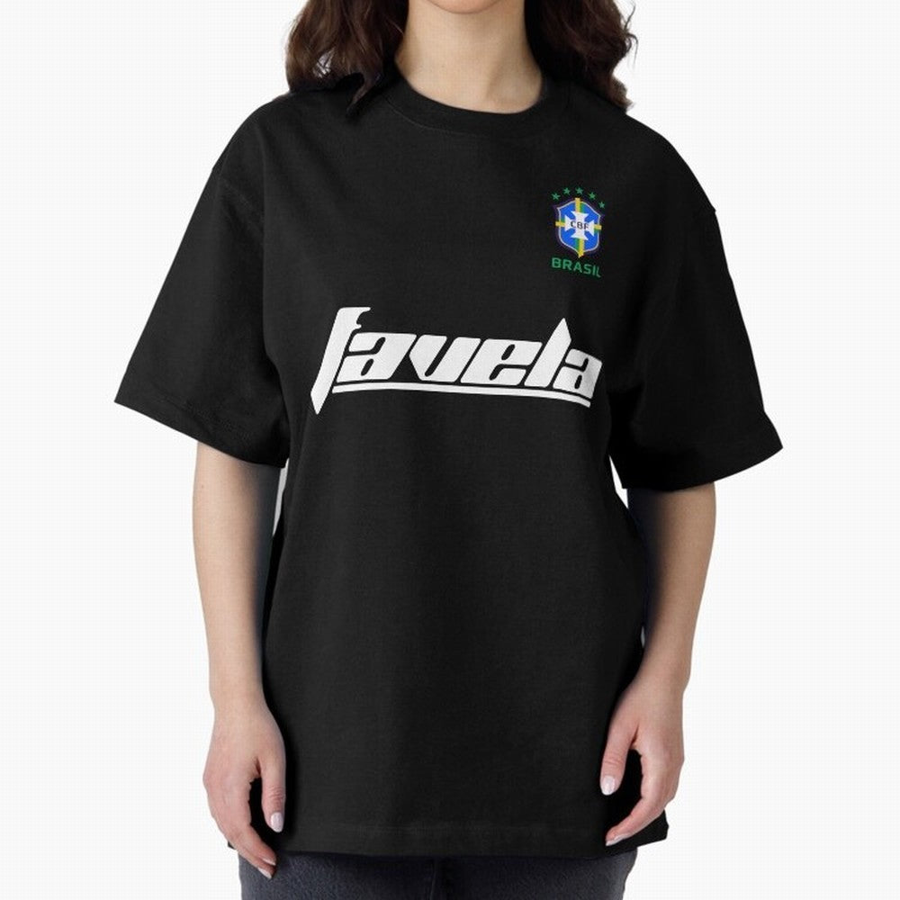 Brasil CBF WorldCup Favela Oversized T-Shirt Feel the Trophy Chase of FIFA World Cup 2026 Spirit, Featuring England, France and Netherlands, Cristiano Ronaldo, Haaland and CR7, Sports Nostalgia, International Competition, Famous Players and