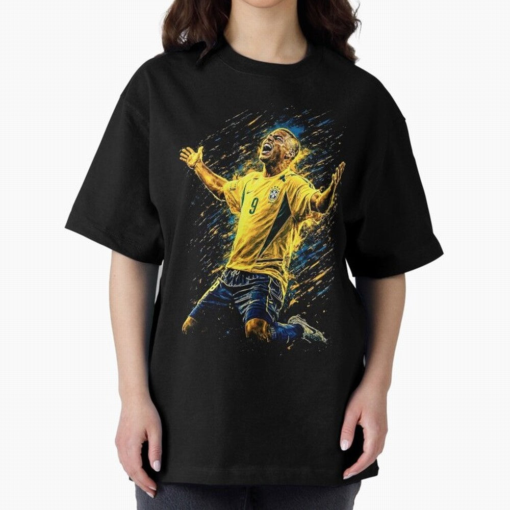 R9 Ronaldo Football Legend Oversized T-Shirt Show Up for the Glory of FIFA World Cup 2026 Spirit, Centered on Brazil, Portugal and Argentina, Messi, CR7 and Mbappe, Football Festival Excitement, Trophy Ambitions, Country Rivalries and Star Player