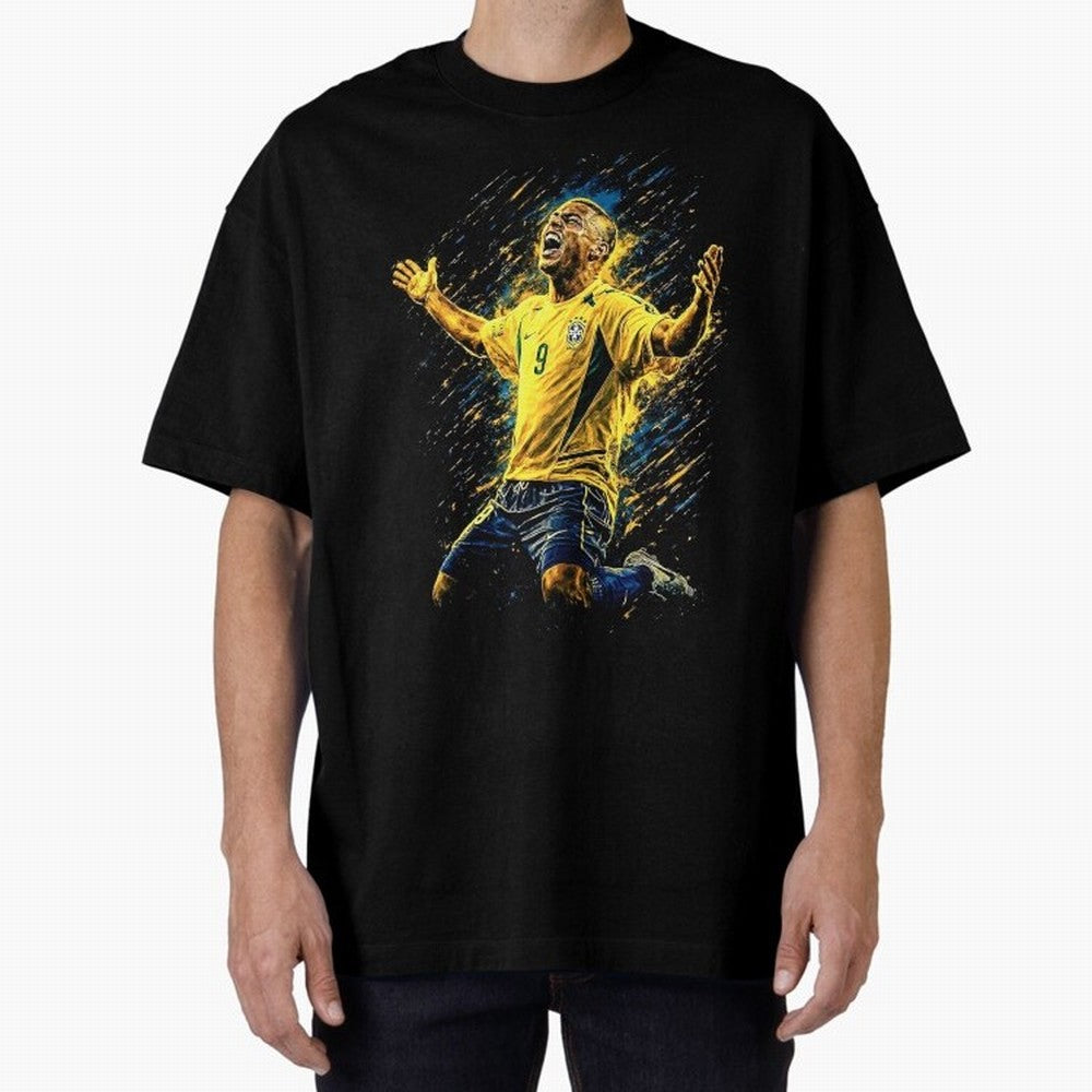 R9 Ronaldo Football Legend Oversized T-Shirt Show Up for the Glory of FIFA World Cup 2026 Spirit, Centered on Brazil, Portugal and Argentina, Messi, CR7 and Mbappe, Football Festival Excitement, Trophy Ambitions, Country Rivalries and Star Player