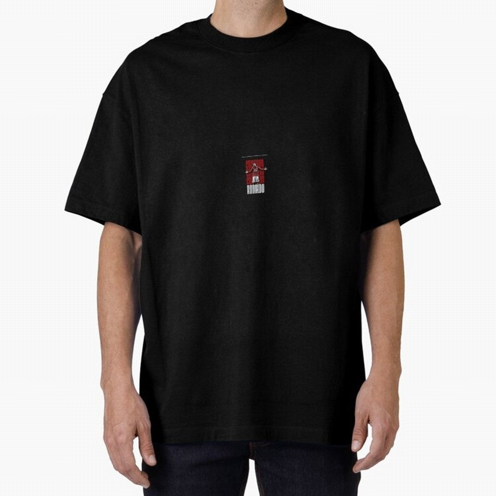 Ronaldo sticker Oversized T-Shirt Honor the Football Icons of Global Football Passion for FIFA World Cup 2026 USA Canada Mexico, Capturing Mbappe, Brazil, Portugal and Argentina, Sports Nostalgia, International Competition, Famous Players and