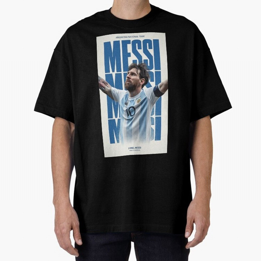 Messi Champion Graphic Oversized T-Shirt Bring Retro Soccer Energy to FIFA World Cup 2026 Spirit, Highlighting Spain, CR7, Stadium Chants, National Pride, Trophy Dreams and Unforgettable Football Memories; Made for Collectors Who Enjoy Iconic