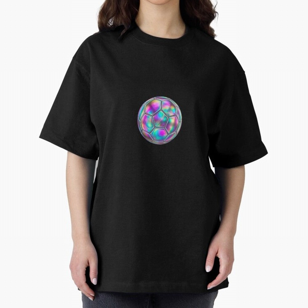 Soccer ball holographic sticker Oversized T-Shirt Make the Season About Global Football Passion for FIFA World Cup 2026 Group Stage, with Cristiano Ronaldo, Haaland and CR7, Argentina and Brazil, Global Supporter Spirit, Legendary Goals, National
