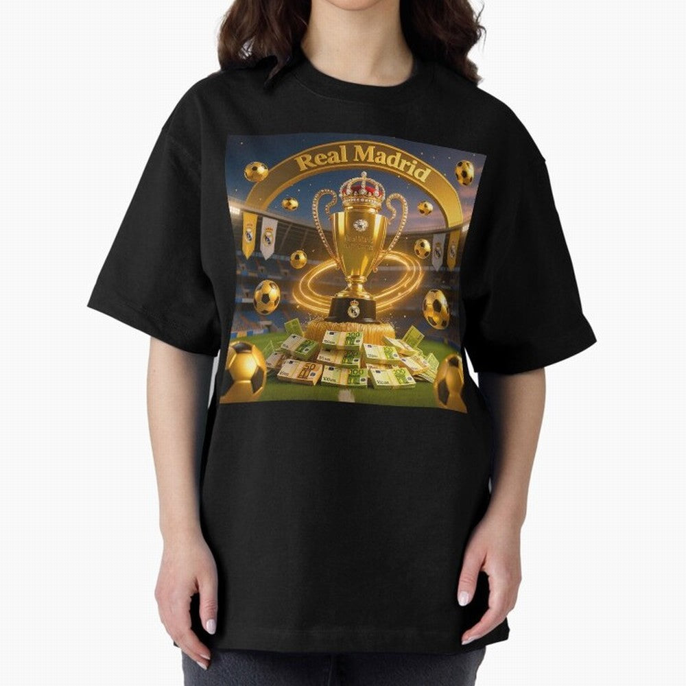 The Wealth of Real Madrid Oversized T-Shirt Carry the Colors and Pride of FIFA World Cup 2026 USA Canada Mexico Spirit, Inspired by Brazil, Portugal and Argentina, Mbappe, Soccer Culture, Superstar Moments, National Team Dreams and Competitive