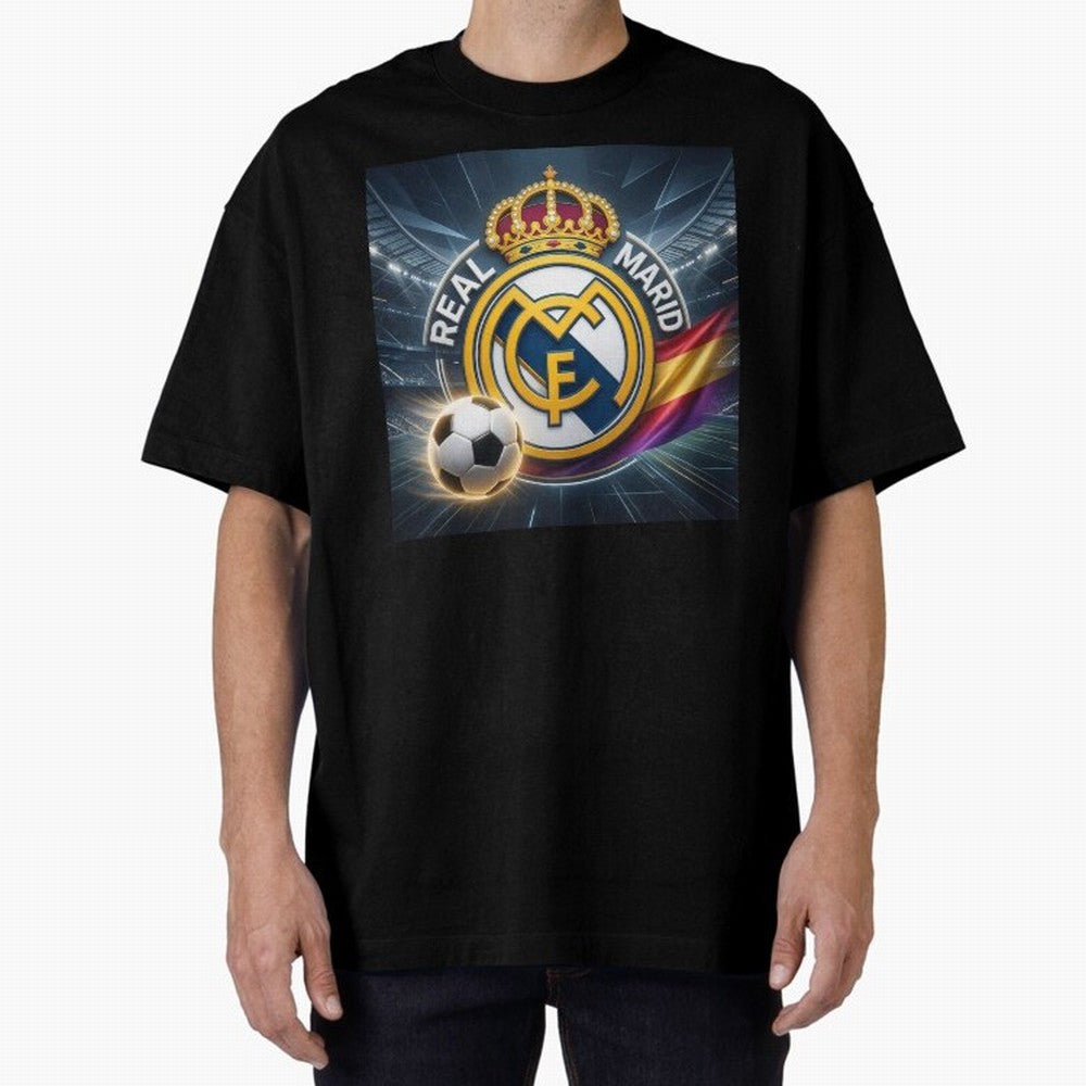 Real Madrid's ball Oversized T-Shirt Discover Match Day Hype around FIFA World Cup 2026 USA Canada Mexico, Messi, CR7 and Mbappe, Argentina and Brazil, Game Day Rituals, Football Legends, Country Pride and the Road to the Final; Ideal for