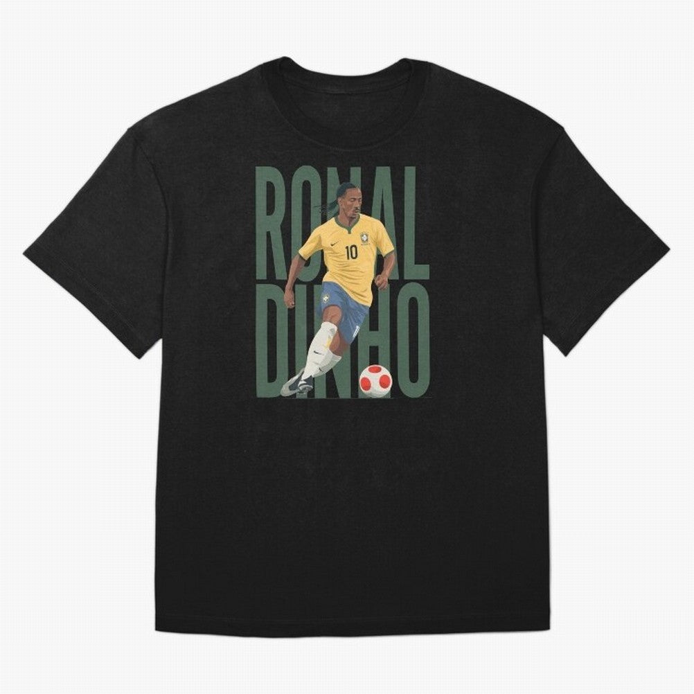 Ronaldinho Gaucho in action Minimalist Graphic Oversized T-Shirt Bring Match Day Fire to FIFA World Cup 2026 Group Stage Spirit, Made for Spain, Haaland, Football Passion, Legendary Performances, Festival Vibes and Supporter Community; Ideal for