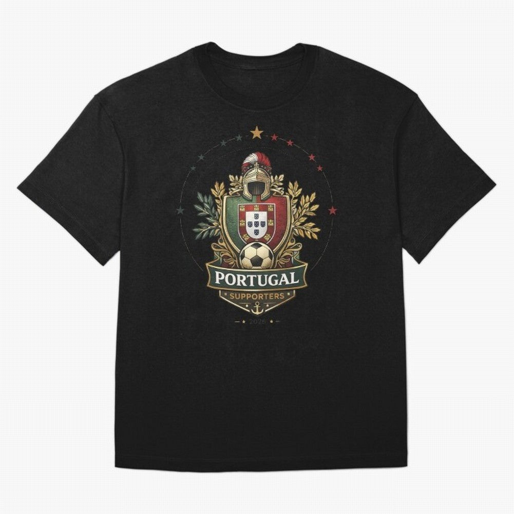 Portugal 2026 Football Crest ¨C Portuguese Soccer Supporters Pride Design Oversized T-Shirt Join Supporters Worldwide for the FIFA World Cup 2026 Journey through Haaland and Mbappe Highlights, Brazil, Portugal and Argentina Pride, Football Festival