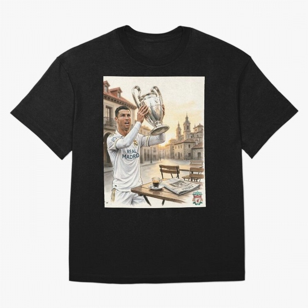 Madrid Oversized T-Shirt Celebrate Fan Culture around FIFA World Cup 2026 Group Stage for Fans of Cristiano Ronaldo and Argentina and Brazil, Bringing Soccer Culture, Superstar Moments, National Team Dreams and Competitive Fire; Ideal for Fans Who