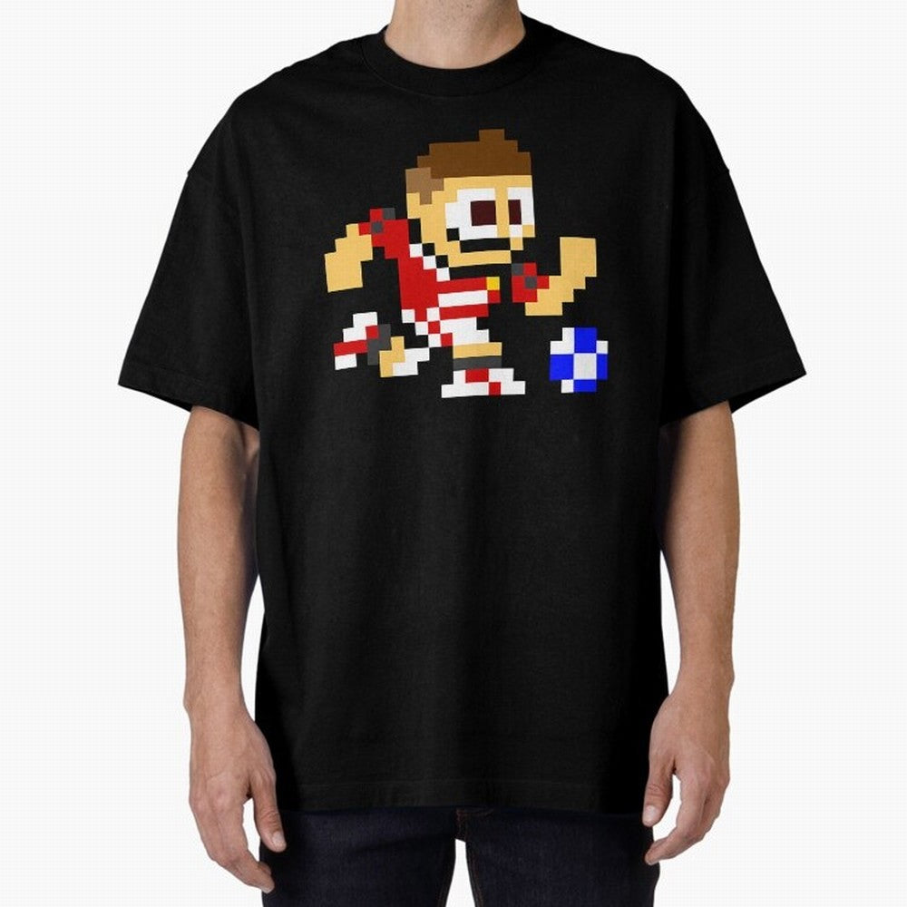 Ronaldo Manchester United (8-bit Football / Soccer Player) Oversized T-Shirt Showcase FIFA World Cup 2026 Group Stage for Fans of CR7 and Messi and Argentina, Bringing Stadium Memories, Football Loyalty, International Chants and Championship