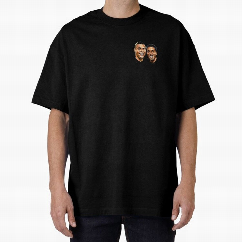 Ronaldo & Ronaldinho: The Legends of Brazil Joga Bonito Oversized T-Shirt Celebrate Classic Football Spirit in FIFA World Cup 2026 USA Canada Mexico for Fans of Haaland and Mbappe and England, Bringing Football Festival Excitement, Trophy