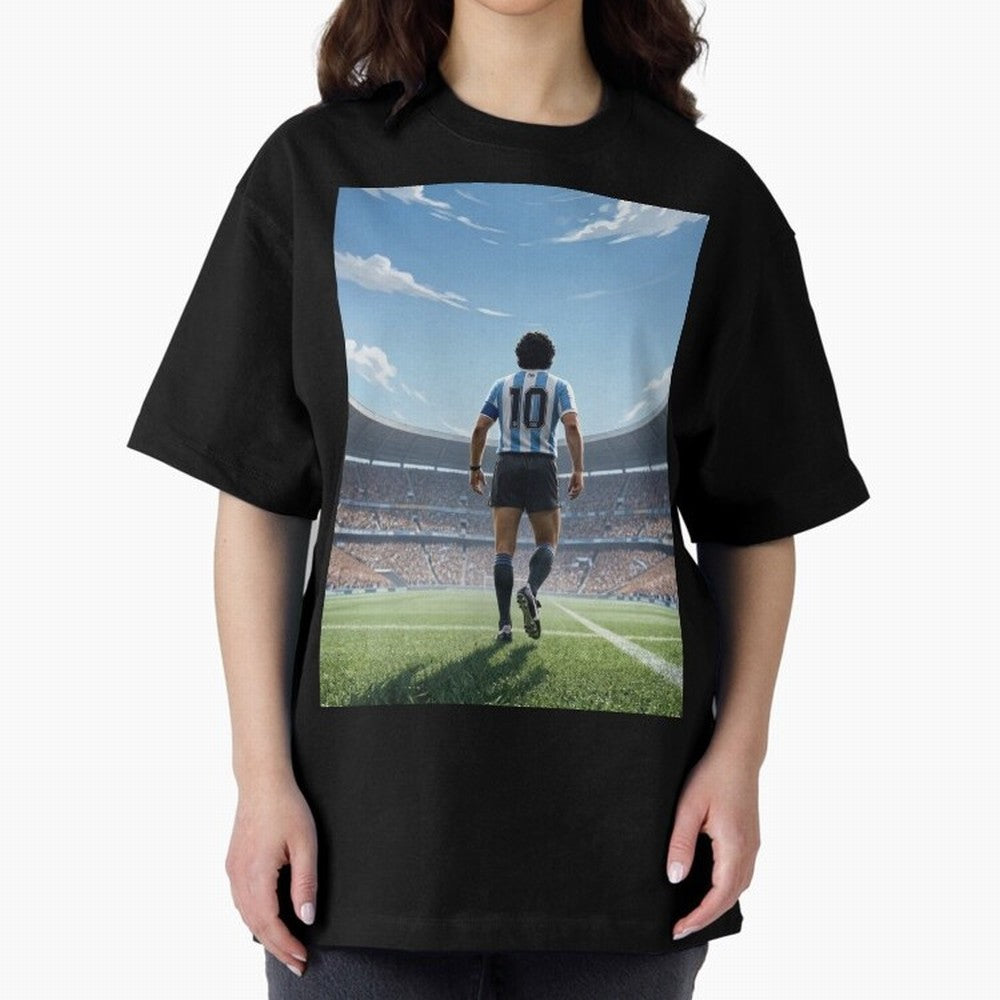Diego Maradona Oversized T-Shirt Celebrate National Team Dreams in FIFA World Cup 2026 Group Stage Spirit, Made for Portugal, Spain and Germany, Messi and Cristiano Ronaldo, Championship Spirit, Famous Goals, Roaring Crowds and International