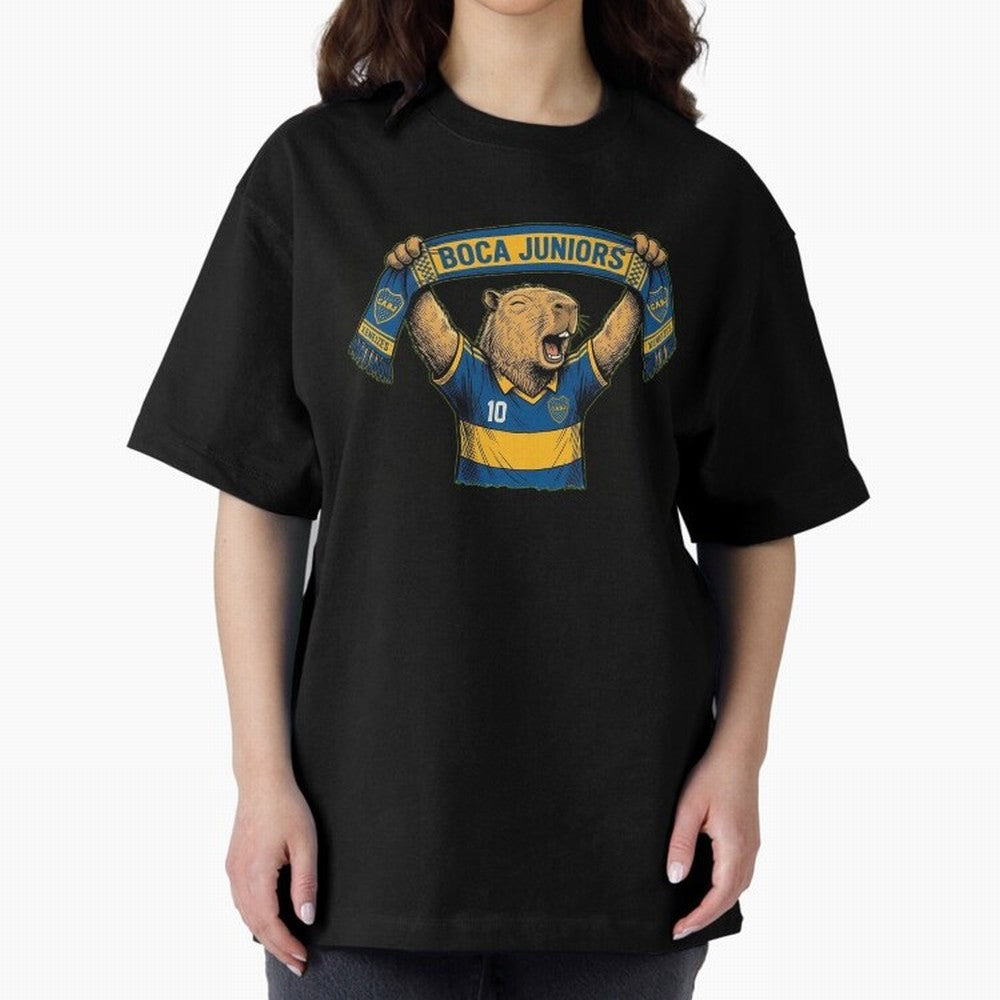 Capybara Boca Juniors Fan ¨C Funny Soccer Sticker Oversized T-Shirt Show Your Tournament Heart for FIFA World Cup 2026 USA Canada Mexico Spirit, Highlighting Argentina and Brazil, Neymar, Goal Celebration Energy, Supporter Heritage, Football Icons