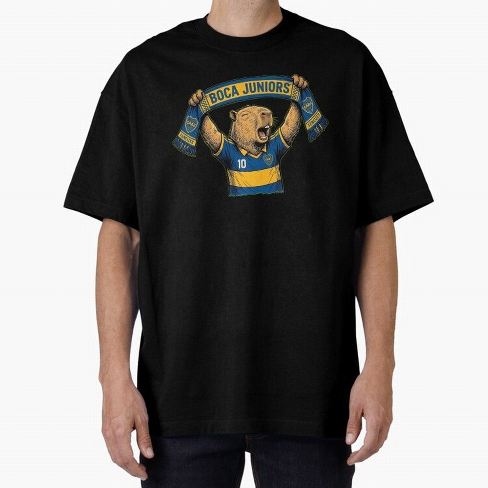 Capybara Boca Juniors Fan ¨C Funny Soccer Sticker Oversized T-Shirt Show Your Tournament Heart for FIFA World Cup 2026 USA Canada Mexico Spirit, Highlighting Argentina and Brazil, Neymar, Goal Celebration Energy, Supporter Heritage, Football Icons