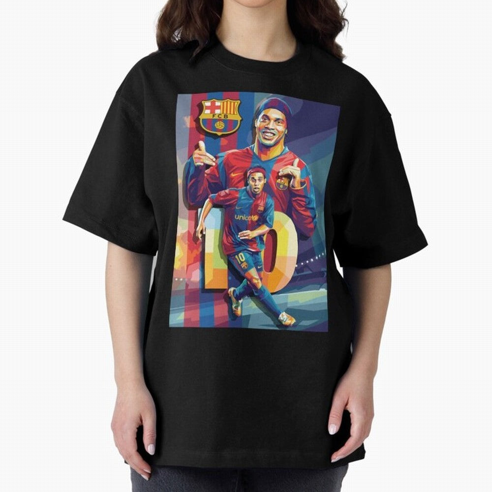 Ronaldinho Oversized T-Shirt Bring Champion Energy into FIFA World Cup 2026 Group Stage Spirit, Celebrating England, CR7 and Messi, Match Day Excitement, Supporter Culture, Golden Goals and Global Football Passion; Perfect for Fans, Collectors,