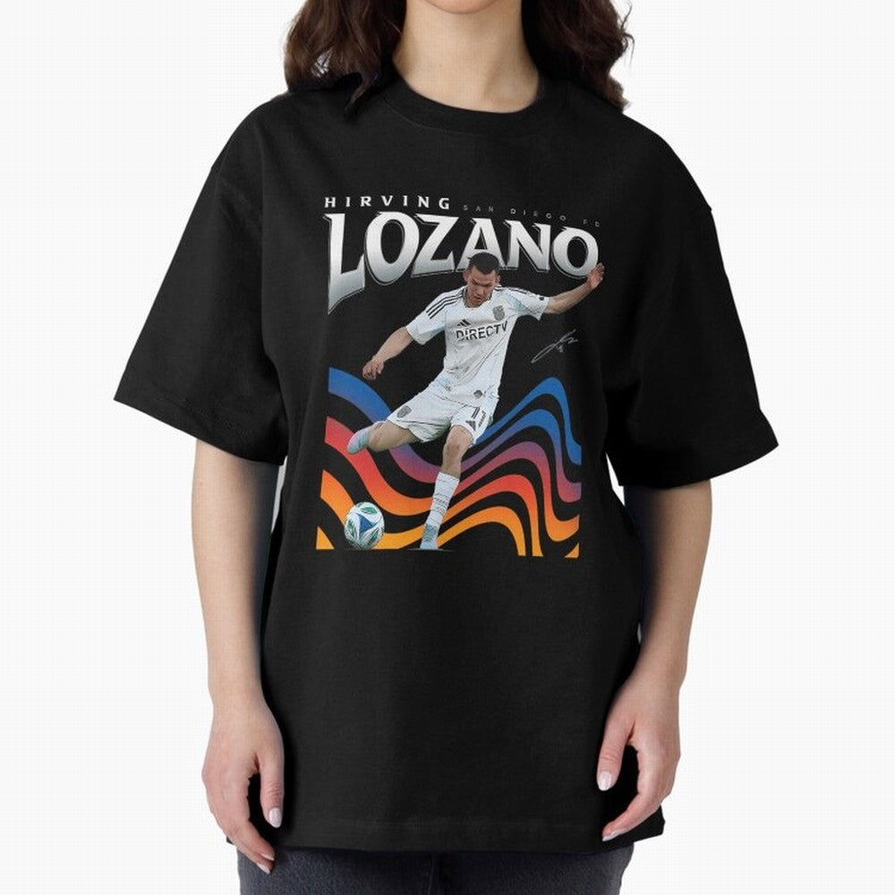 Hirving Lozano San Diego Fc Oversized T-Shirt Honor the FIFA World Cup 2026 USA Canada Mexico Journey through Messi, Neymar and Mbappe Highlights, Argentina and Brazil Pride, Match Day Excitement, Supporter Culture, Golden Goals and Global Football