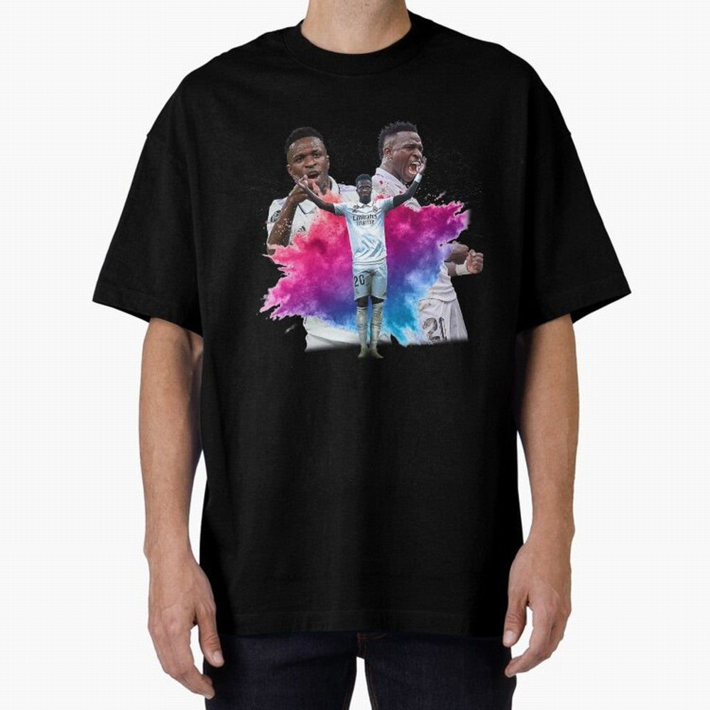 Fanart Vinicius Junior Merch Oversized T-Shirt Show Love for Legendary Goals in FIFA World Cup 2026 Spirit, Driven by France, CR7 and Messi, Fan Favorite Moments, National Team Passion, Big Match Drama and Soccer History; Perfect for Supporters Who