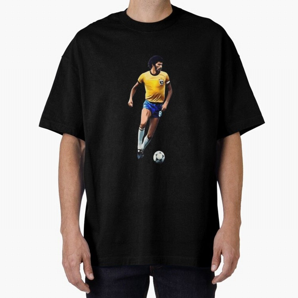 Legends Of The Beautiful Game Cartoon Collection Legends Socrates Cartoon Artwork9 Oversized T-Shirt Celebrate Supporters United by Match Day Hype around FIFA World Cup 2026, Haaland and Mbappe, Spain and Netherlands, Retro Football Energy, Iconic