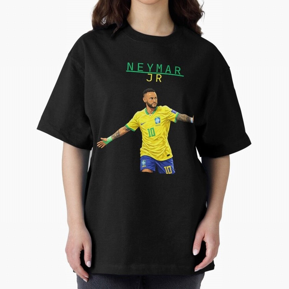Neymar Oversized T-Shirt Show Championship Spirit for FIFA World Cup 2026 for Fans of Cristiano Ronaldo, Haaland and CR7 and Argentina and Brazil, Bringing Soccer Culture, Superstar Moments, National Team Dreams and Competitive Fire; Perfect for