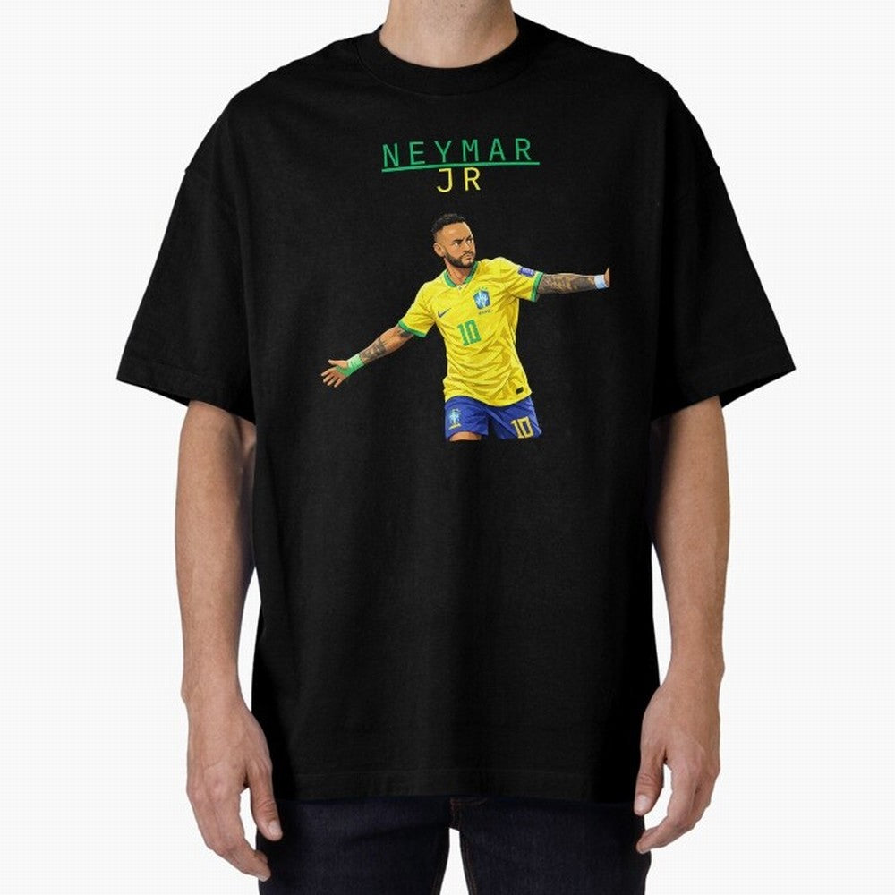 Neymar Oversized T-Shirt Show Championship Spirit for FIFA World Cup 2026 for Fans of Cristiano Ronaldo, Haaland and CR7 and Argentina and Brazil, Bringing Soccer Culture, Superstar Moments, National Team Dreams and Competitive Fire; Perfect for