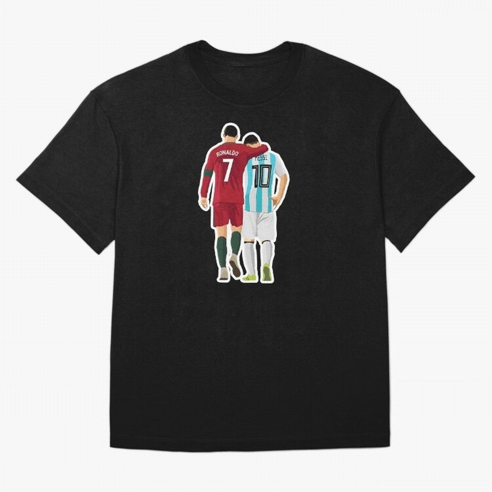 Ronaldo & Messi Oversized T-Shirt Show Match Day Excitement for FIFA World Cup 2026 Group Stage for Fans of Messi and England and Germany, Bringing Global Supporter Spirit, Legendary Goals, National Colors and Tournament Celebration; Great for