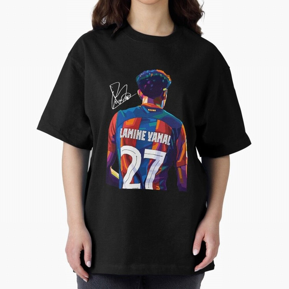 Lamine Yamal Football Player Oversized T-Shirt Honor Champions and Dreams in Match Day Hype around FIFA World Cup 2026 USA Canada Mexico, Messi, CR7 and Mbappe, England, France and Netherlands, Global Supporter Spirit, Legendary Goals, National