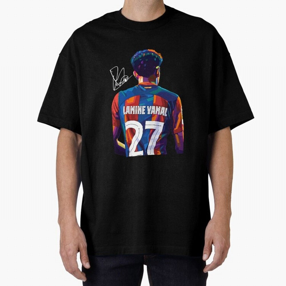 Lamine Yamal Football Player Oversized T-Shirt Honor Champions and Dreams in Match Day Hype around FIFA World Cup 2026 USA Canada Mexico, Messi, CR7 and Mbappe, England, France and Netherlands, Global Supporter Spirit, Legendary Goals, National