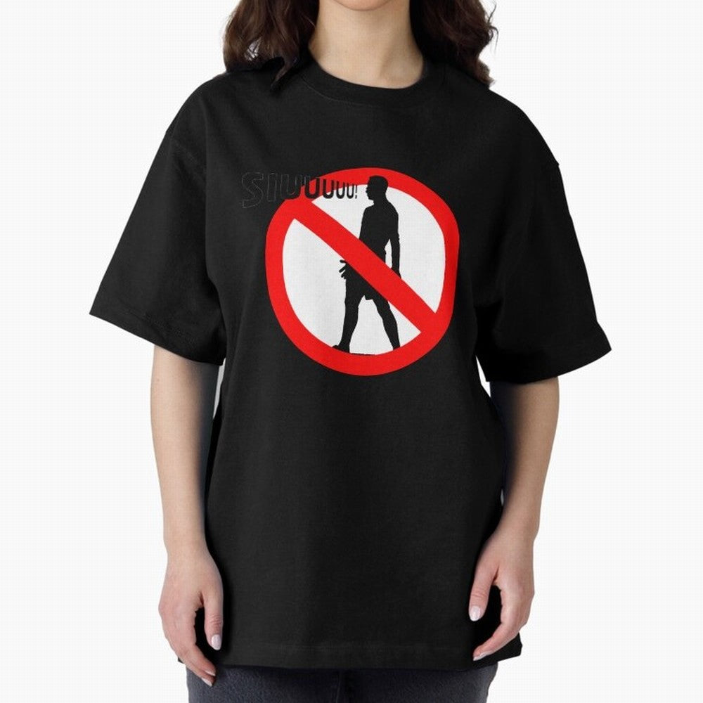 No Siiuuu Funny Soccer Meme Design Oversized T-Shirt Cheer for Global Football Passion for FIFA World Cup 2026, Highlighting Messi, Neymar and Mbappe, England and Germany, Championship Spirit, Famous Goals, Roaring Crowds and International Football