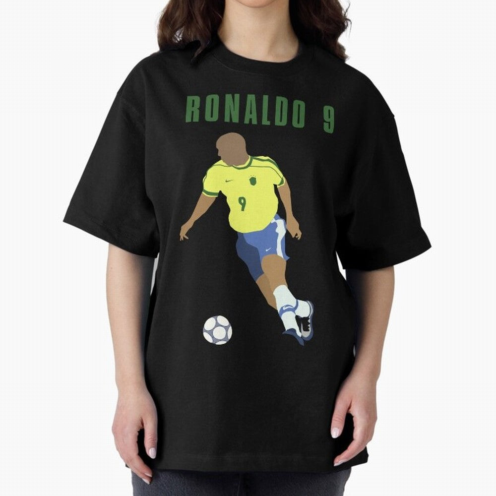 BRAZIL 9 Oversized T-Shirt Honor FIFA World Cup 2026 Driven by Cristiano Ronaldo, Haaland and CR7, France and Portugal Energy, Vintage Soccer Flavor, Modern Football Stars, National Flags and Final Night Emotion; Created for Match Day Parties,