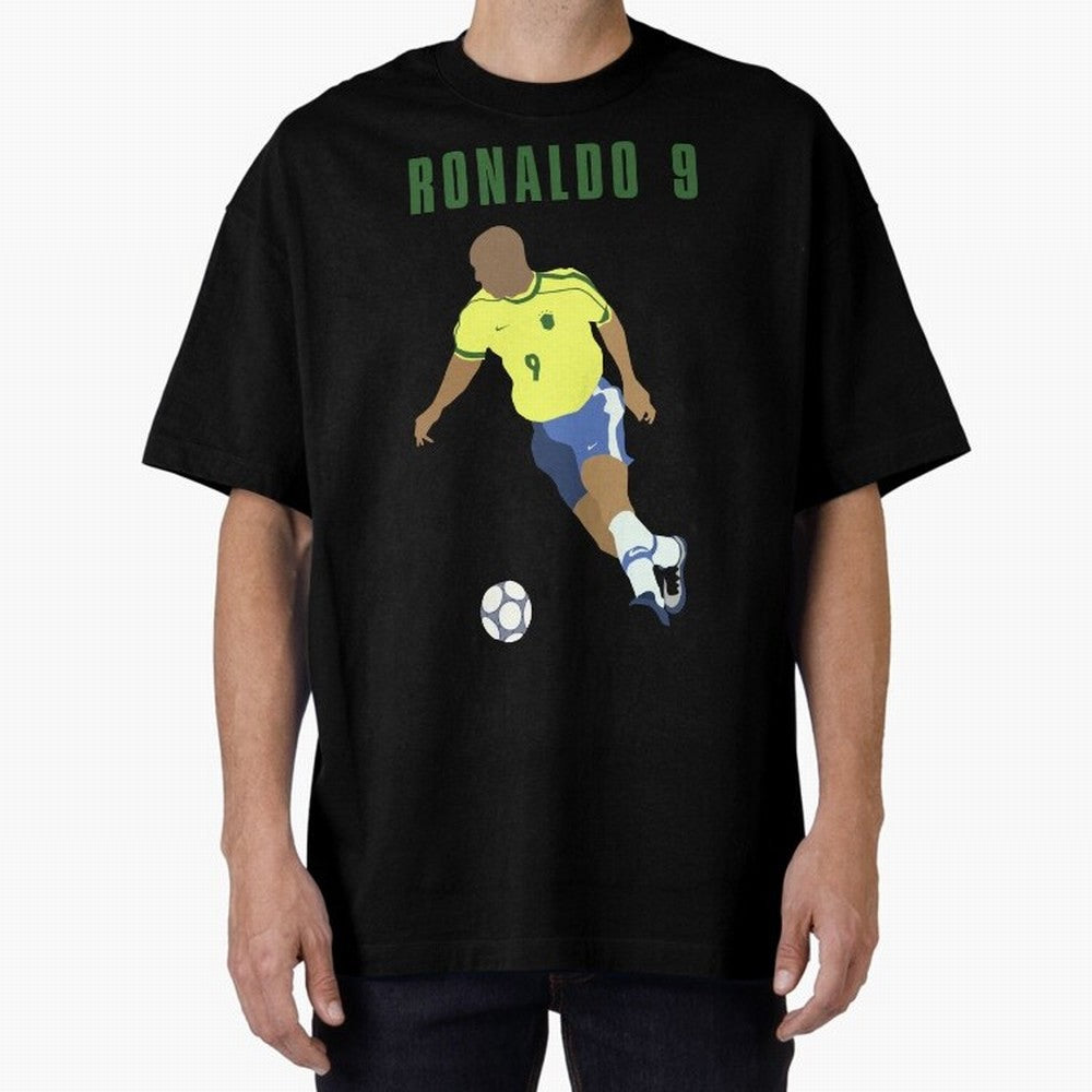 BRAZIL 9 Oversized T-Shirt Honor FIFA World Cup 2026 Driven by Cristiano Ronaldo, Haaland and CR7, France and Portugal Energy, Vintage Soccer Flavor, Modern Football Stars, National Flags and Final Night Emotion; Created for Match Day Parties,